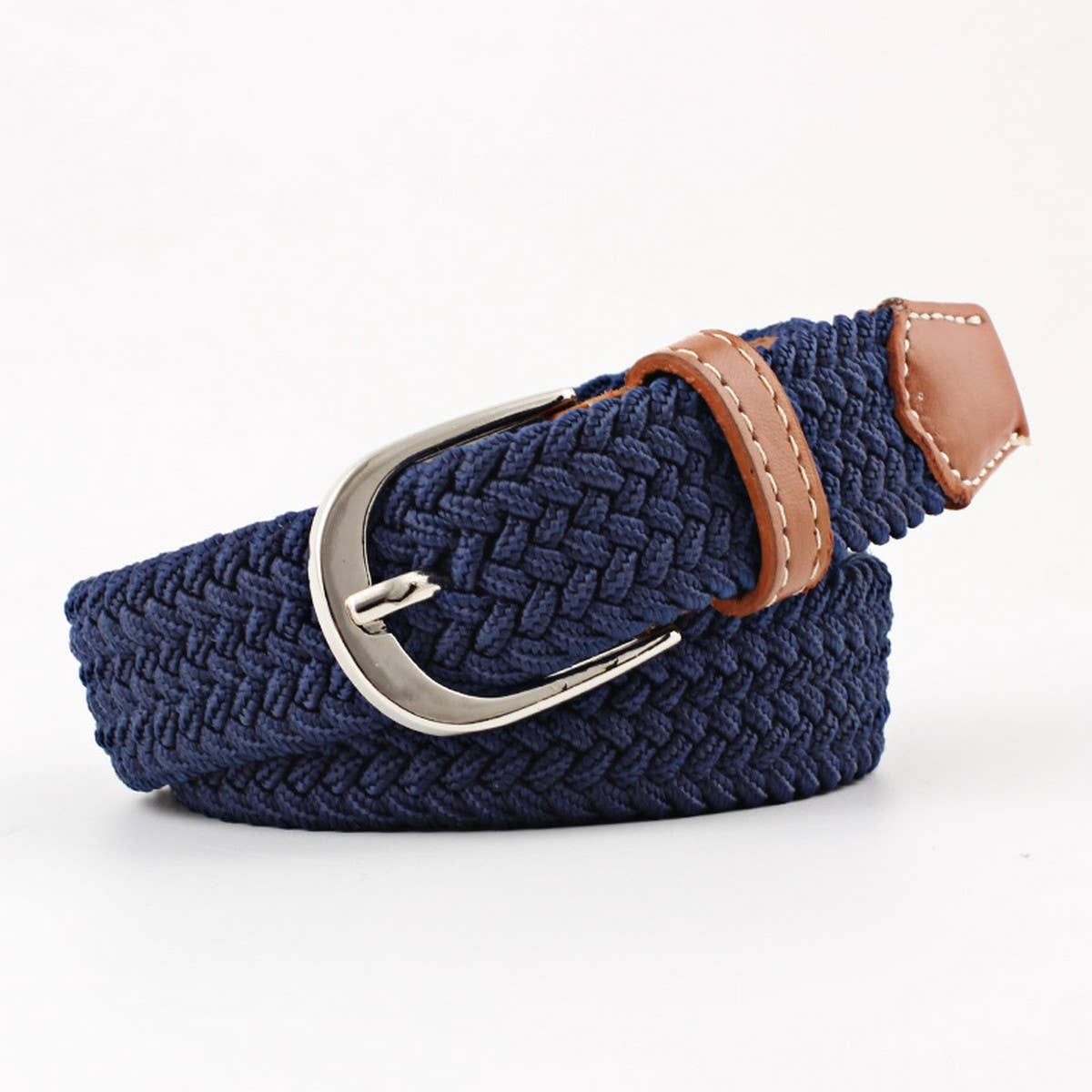 Woven Canvas Elastic Belt - Black