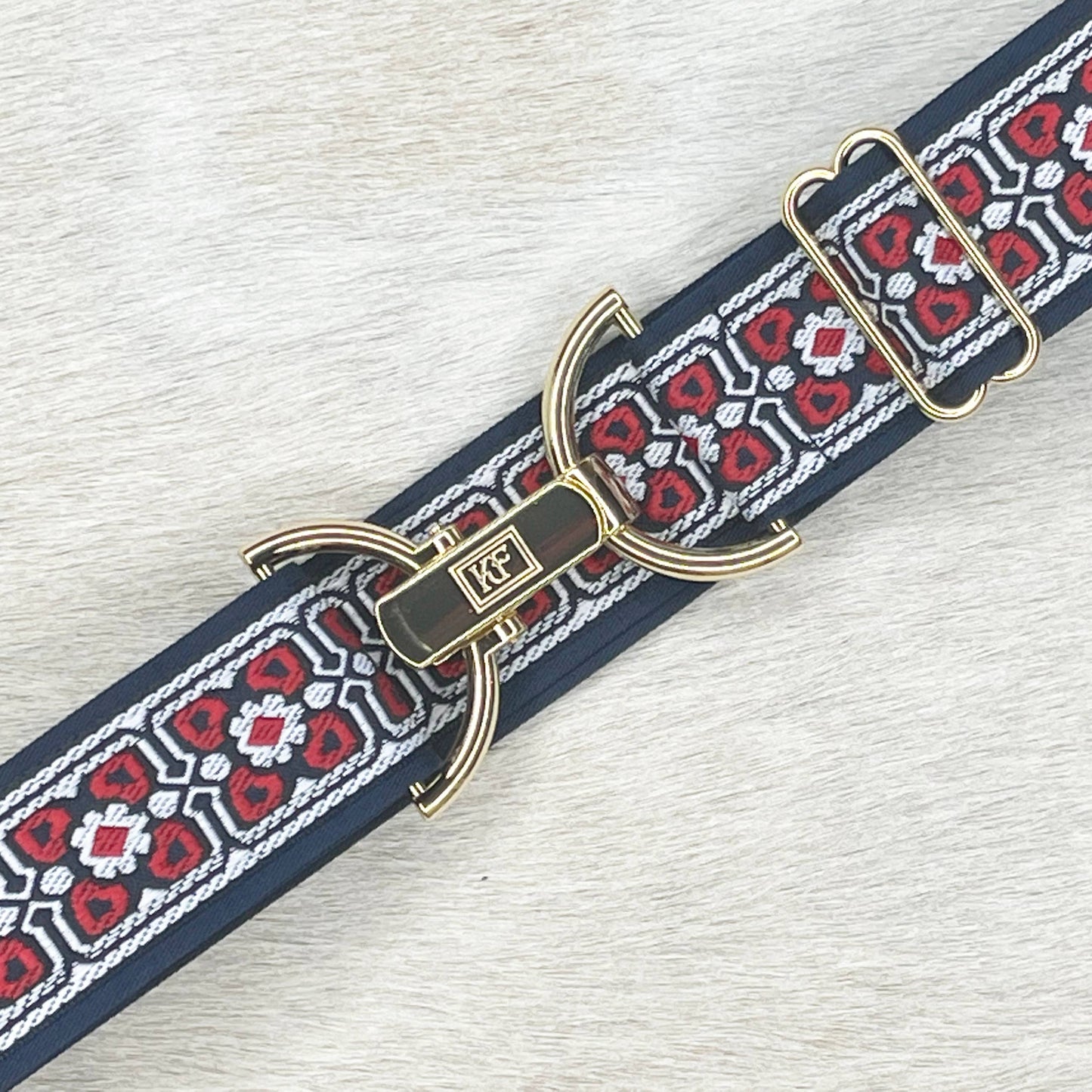 Boxed Flower Adjustable Belt