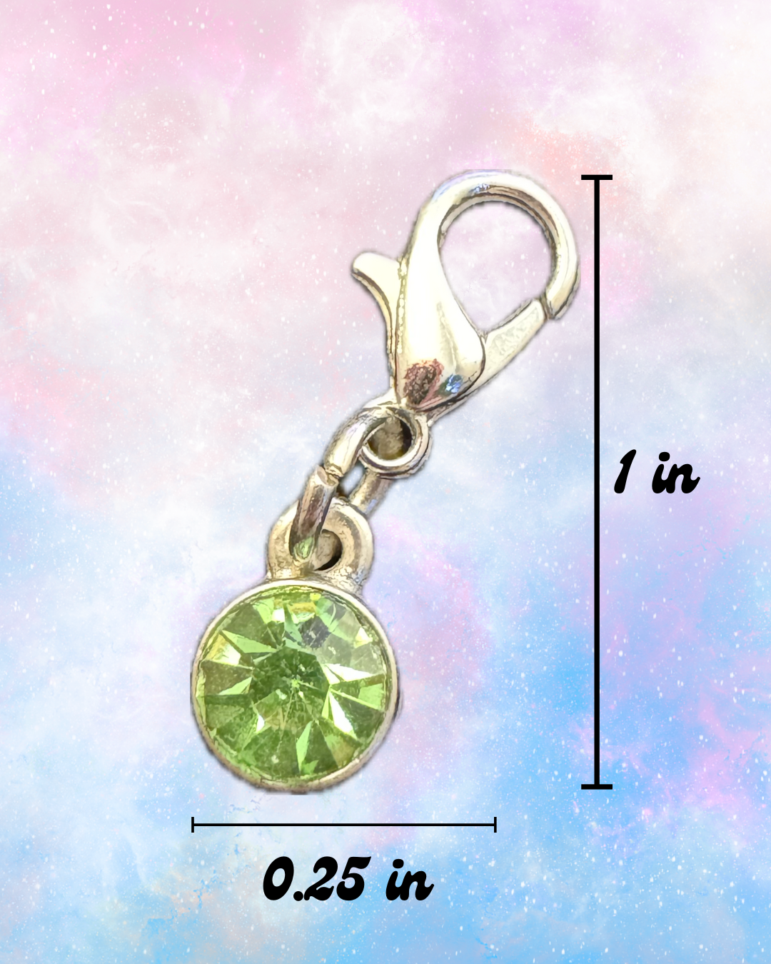 Mini Charm - Green Crystal 0.25"