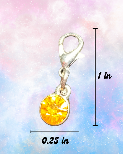 Mini Charm - Yellow Crystal 0.25"