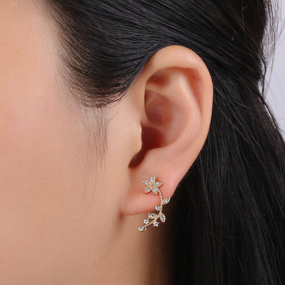 18 K Gold Plated over Sterling Silver - Minimalist Jasmine Ear Climbers