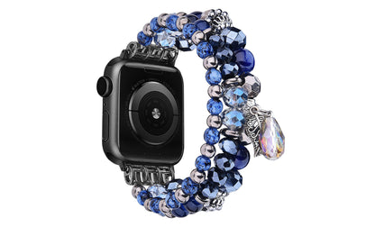 Beaded Apple Watch Elastic Bracelet Band: 38/40/41mm / Celestial Blue