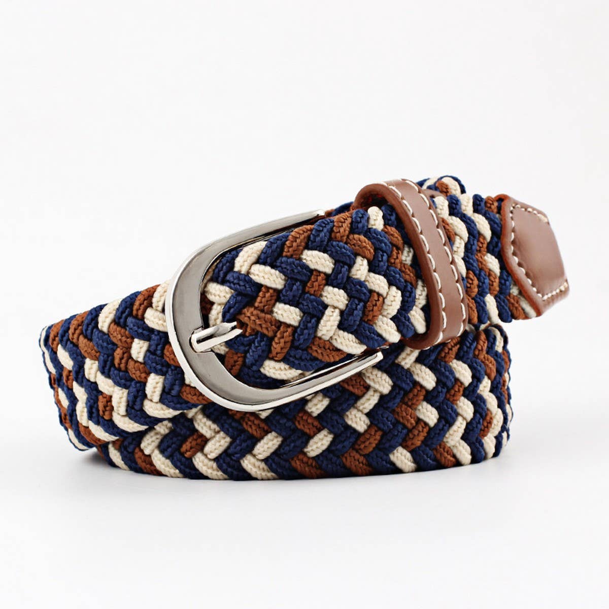 Woven Canvas Elastic Belt - Black