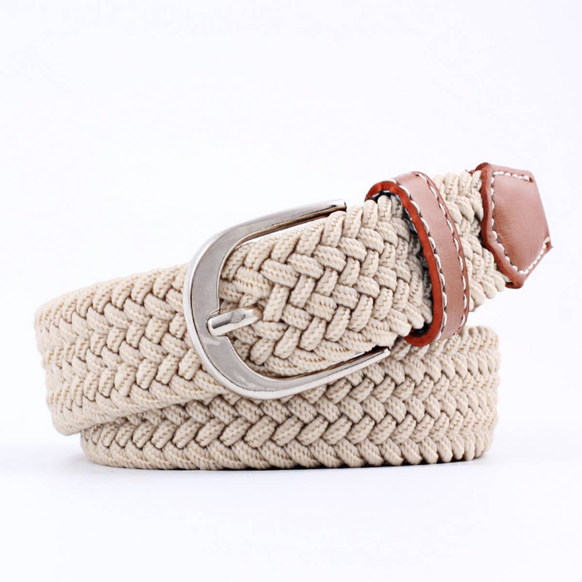 Woven Canvas Elastic Belt - Black