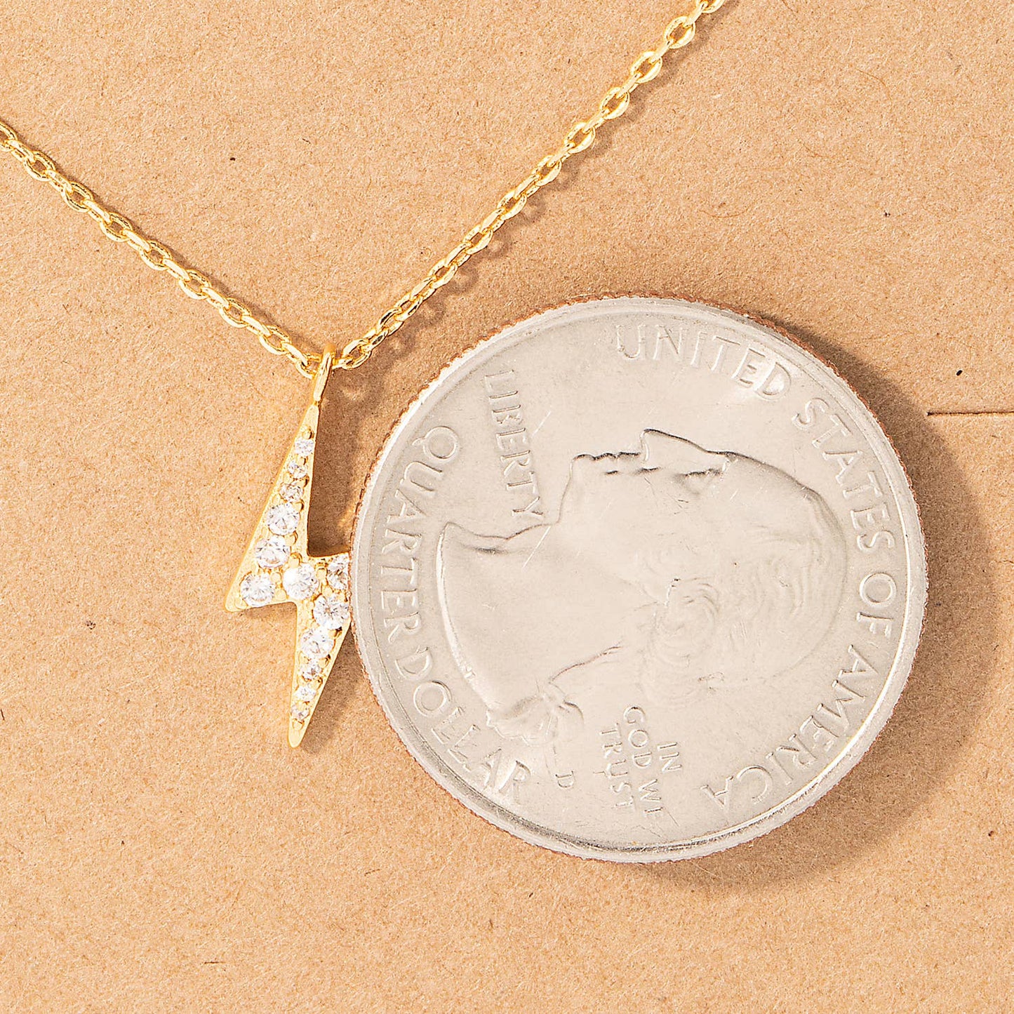 Pave Lightning Bolt Pendant Necklace: G