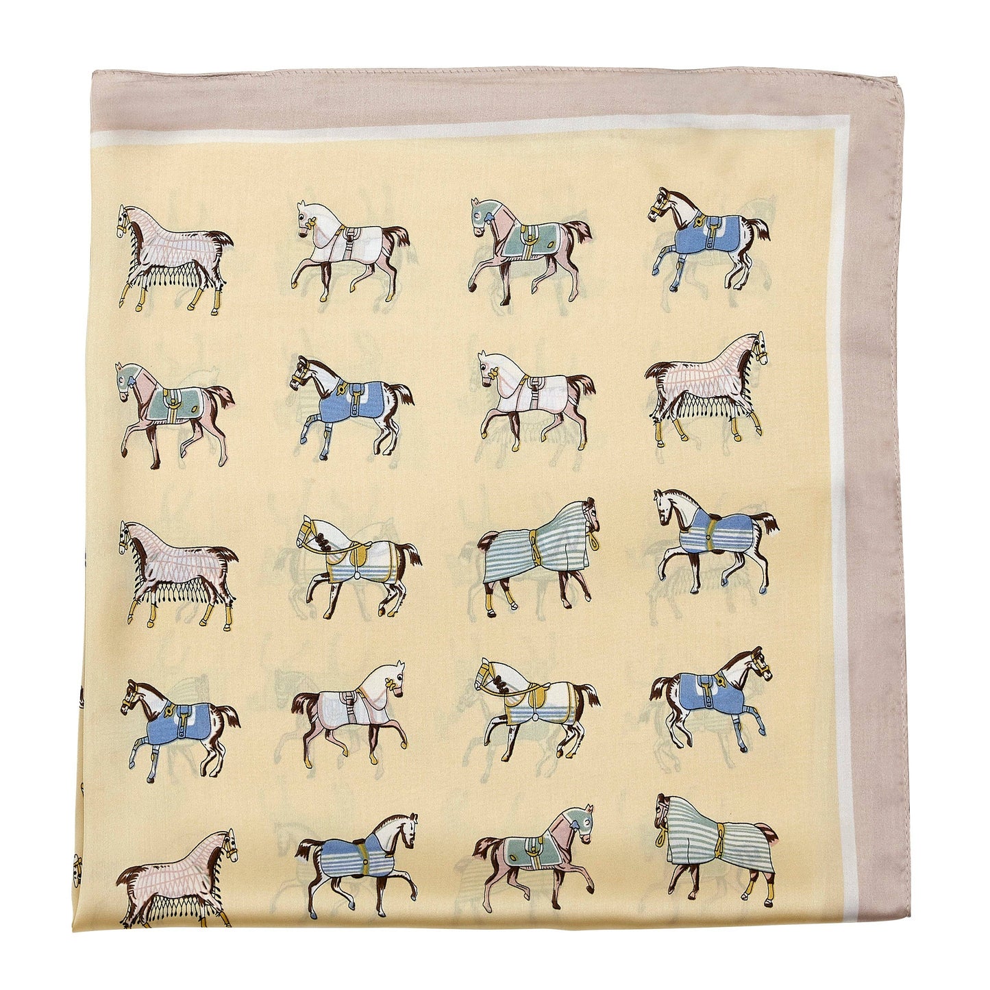 Yellow Mini Horses in Blankets Scarf