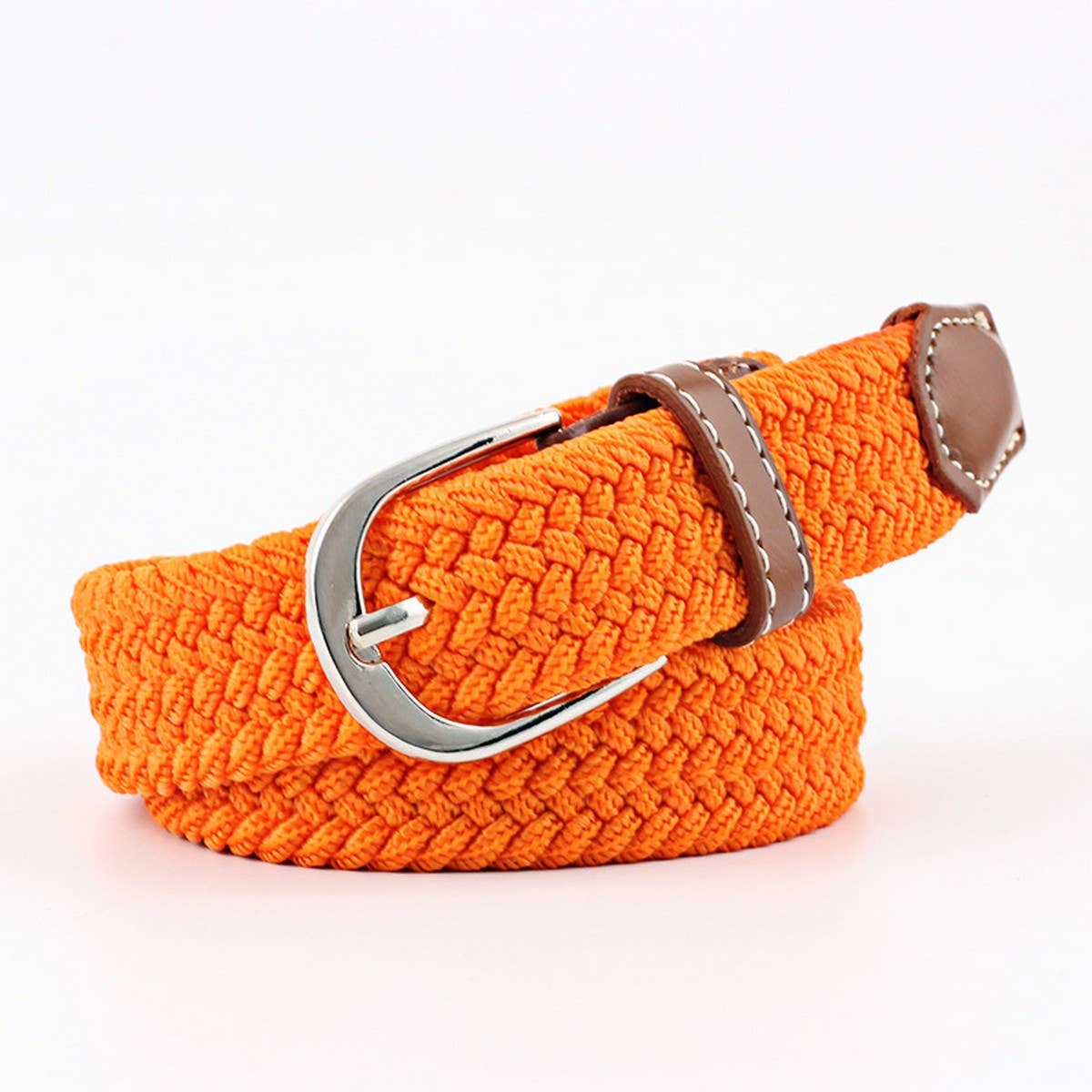 Woven Canvas Elastic Belt - Charcoal