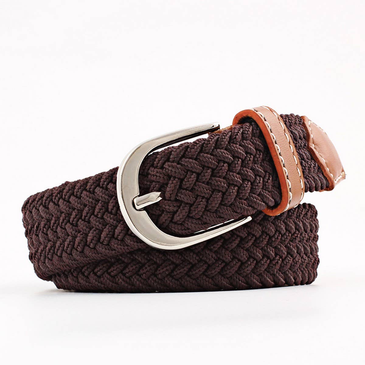 Woven Canvas Elastic Belt - Black