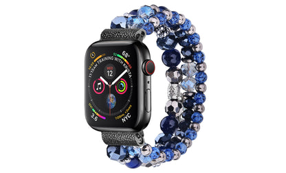 Beaded Apple Watch Elastic Bracelet Band: 38/40/41mm / Celestial Blue