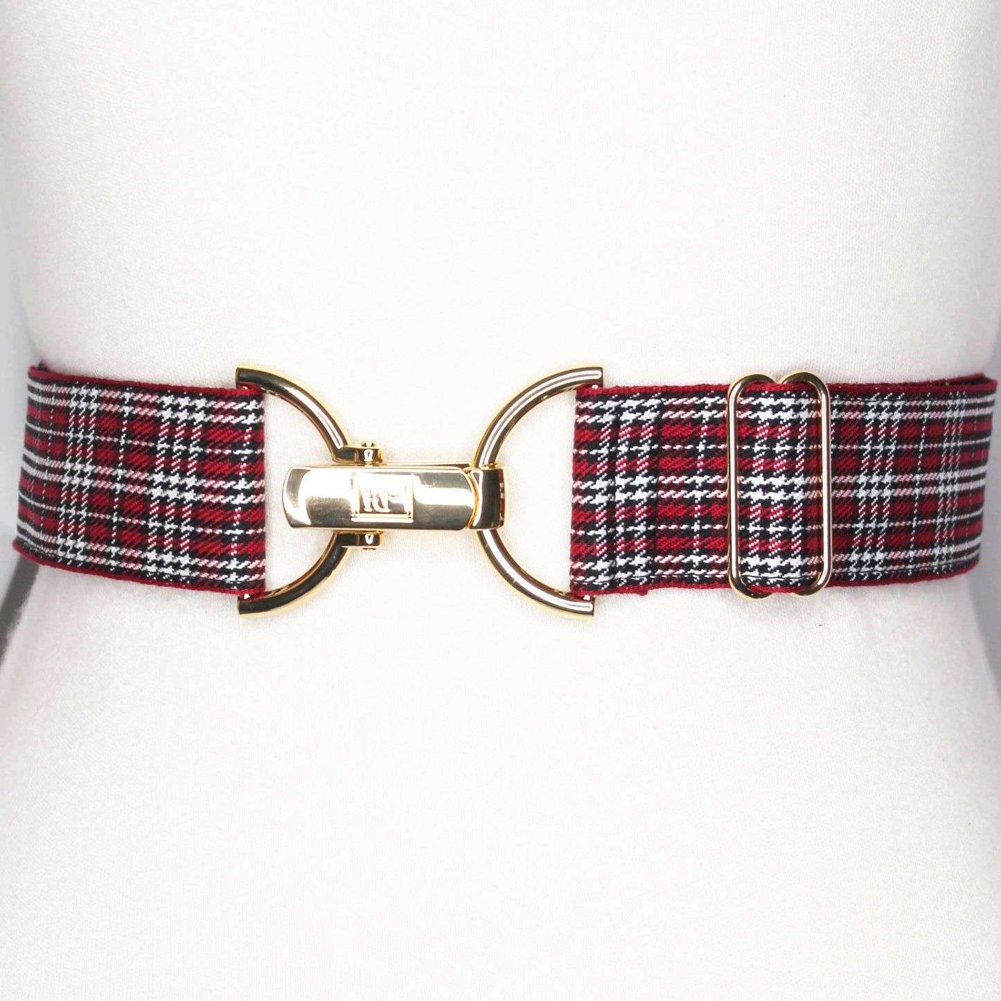 Youth Red Plaid Adjustable Belt