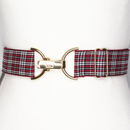 Youth Red Plaid Adjustable Belt