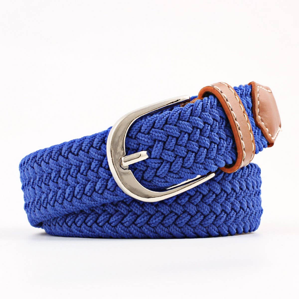 Woven Canvas Elastic Belt - Camel