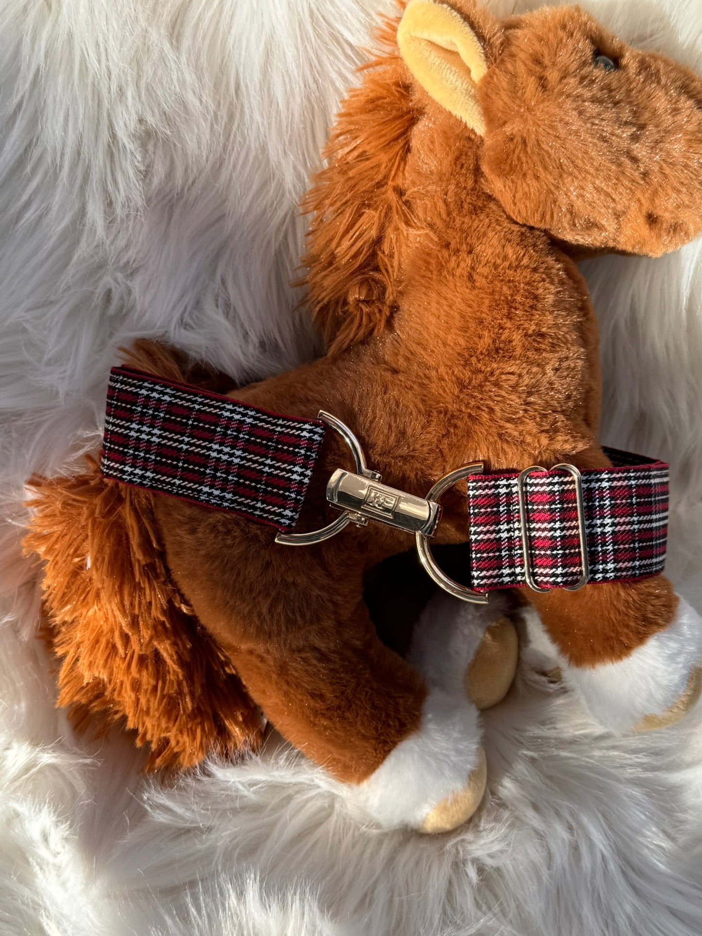 Youth Red Plaid Adjustable Belt