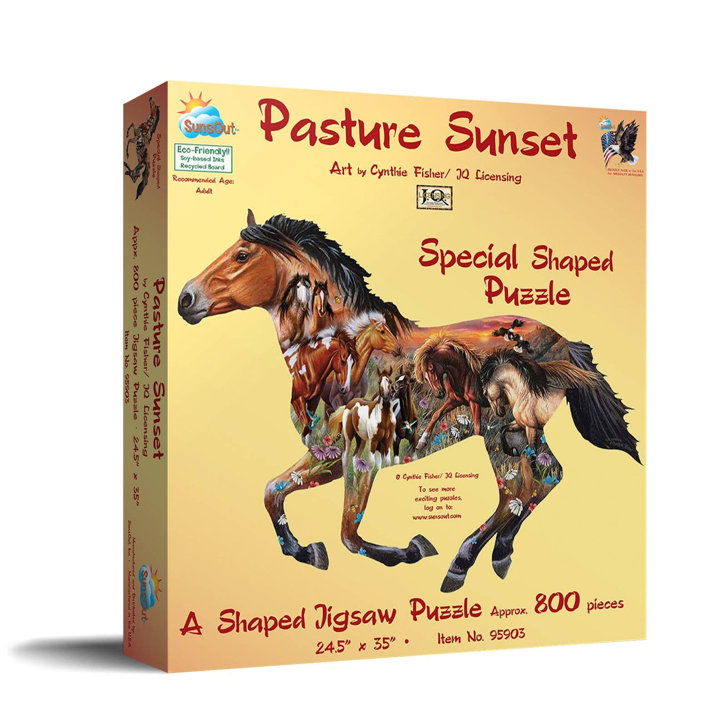 Pasture Sunset Horse-Shaped Puzzle - 800pcs