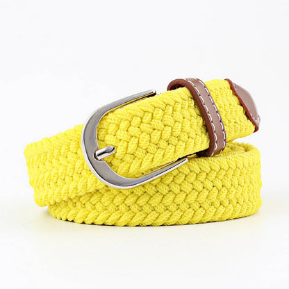 Woven Canvas Elastic Belt - Multi