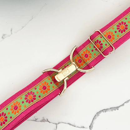 Youth Fuchsia Daisy Adjustable Belt