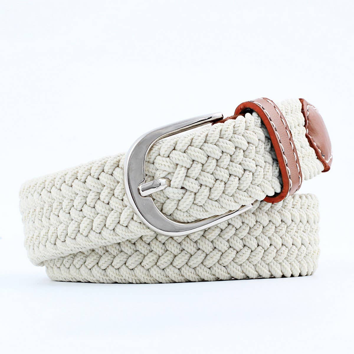 Woven Canvas Elastic Belt - Black