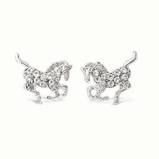Galloping Horse Earrings: Clear