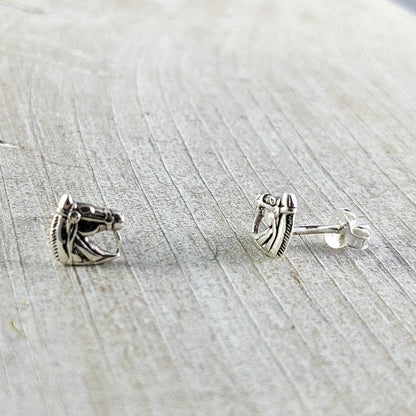 Horse Head Stud Earrings (small), Sterling Silver