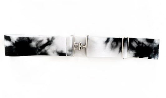 Black Tie Dye Elastic Adjustable Belt