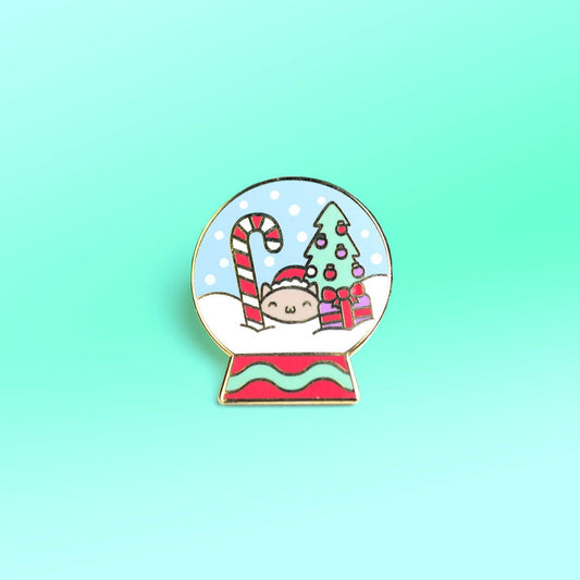 Snowglobe Cat Christmas Enamel Pin