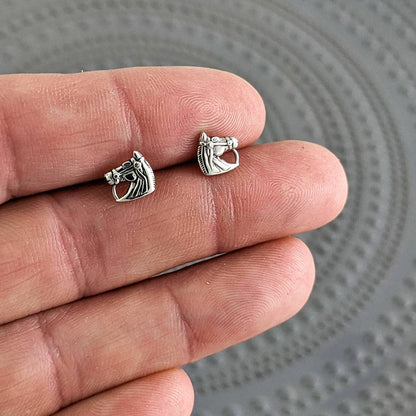 Horse Head Stud Earrings (small), Sterling Silver