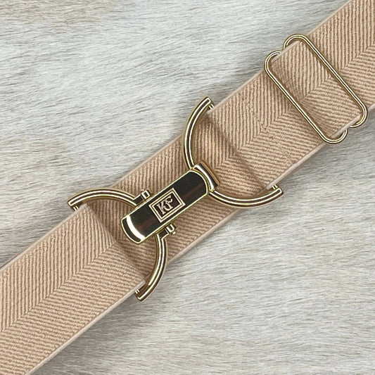 Beige Herringbone Elastic - adjustable belt