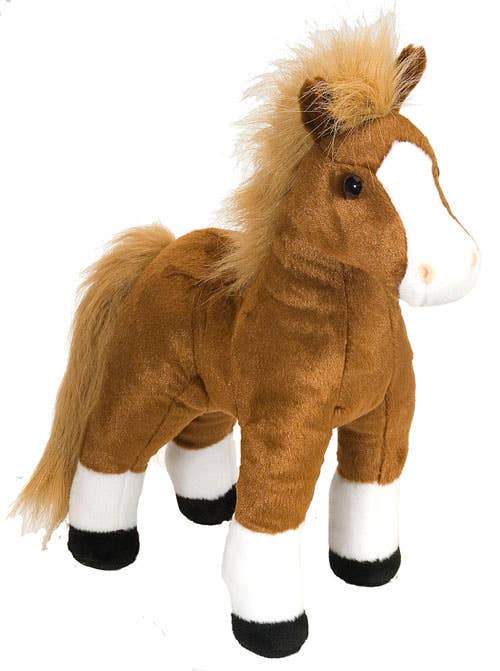 Standing Brown Horse Plushie 12"