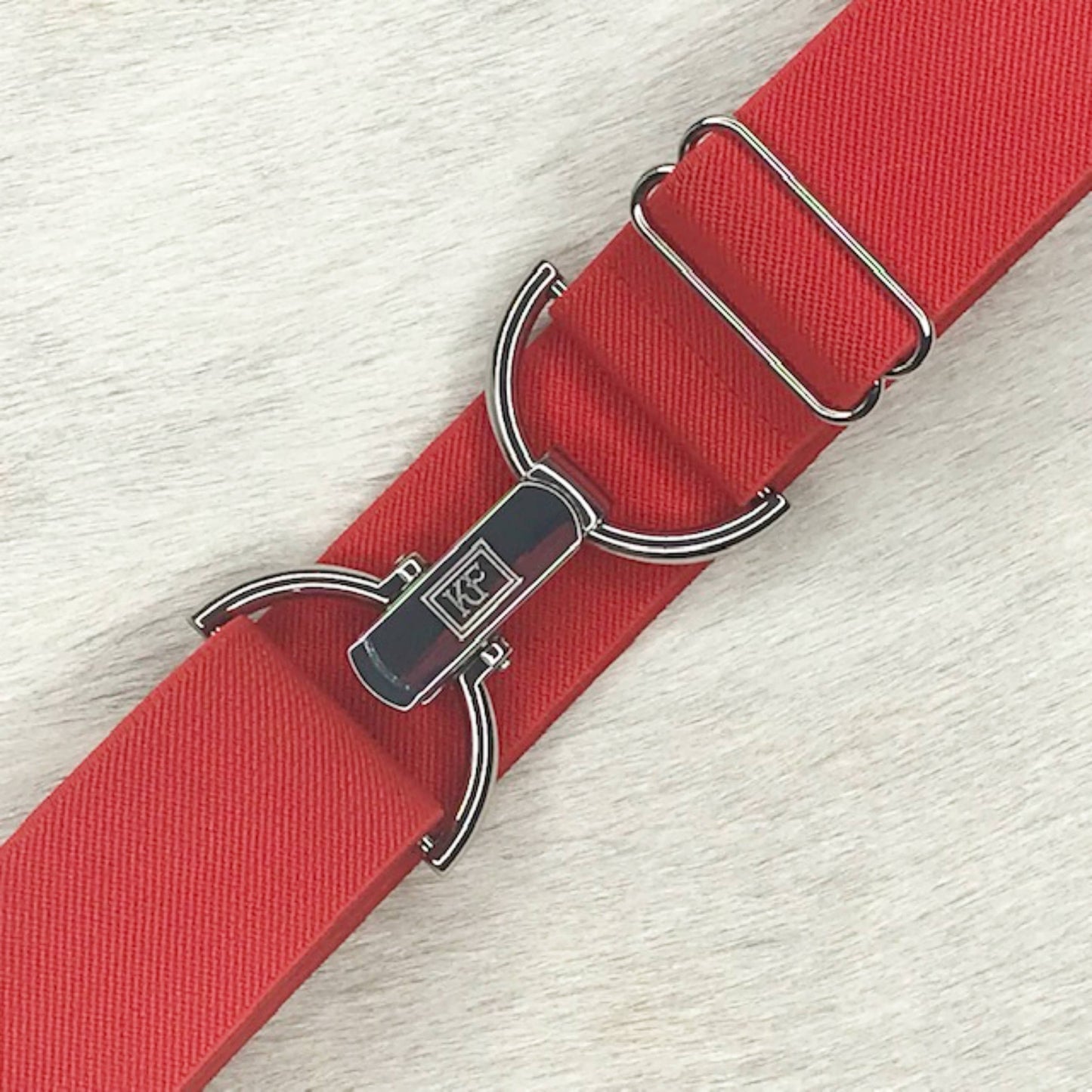 Red Solid Elastic Belt - 1.5"