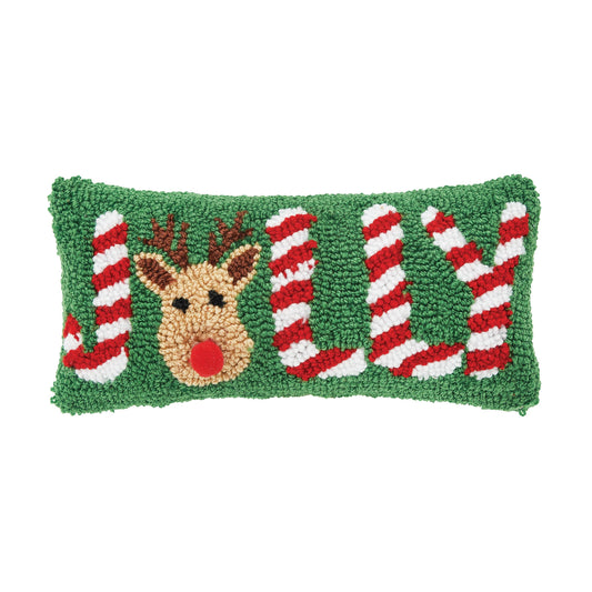 Holly Jolly Reindeer - 6" x 12" Pillow