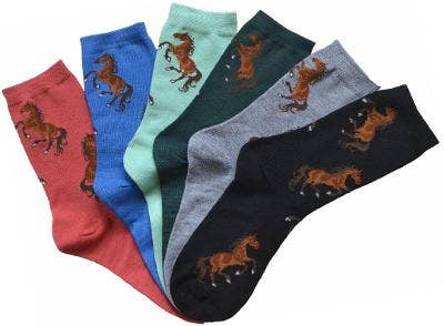 Bay Horses Crew Socks