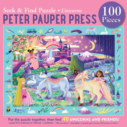 Unicorns Seek & Find 100-Piece Jigsaw Puzzle