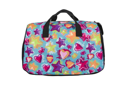 Galloping Horse Duffle Bag - Stars & Hearts: Turquoise