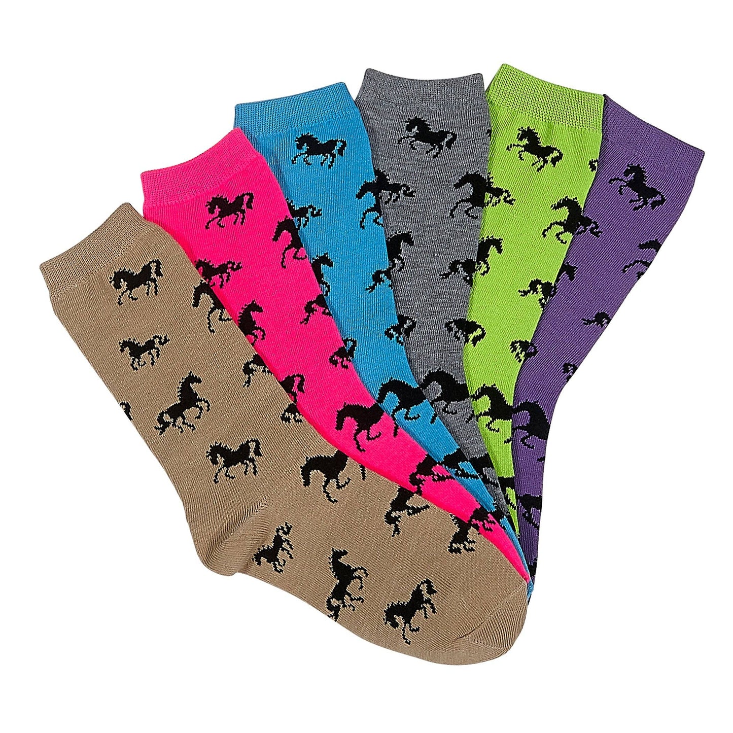 Horses All Over Crew Socks