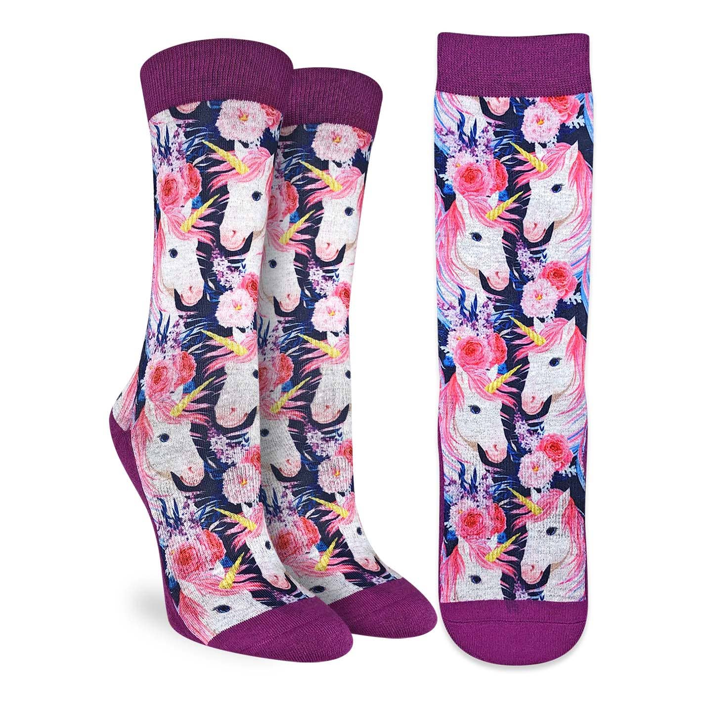 Women's Unicorns with Flowers Active Fit Socks