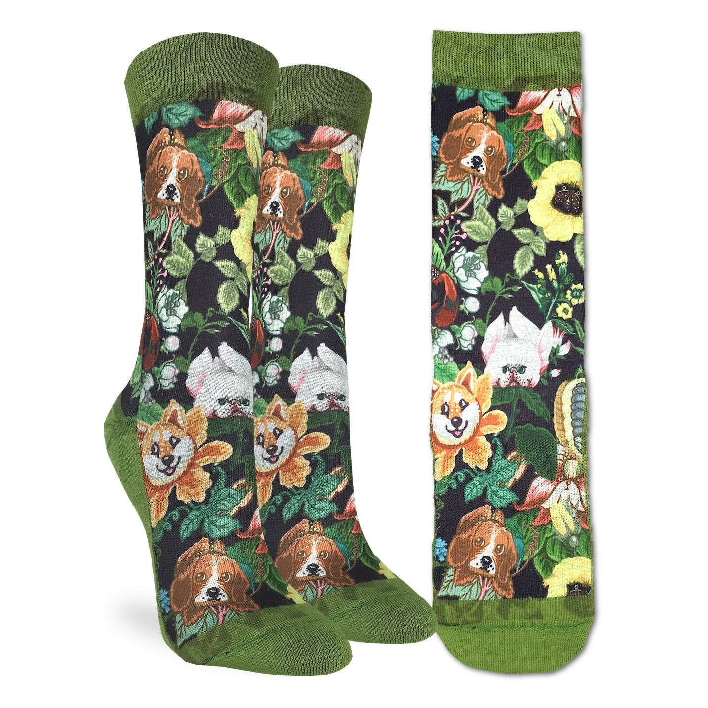 Women's Floral Dogs Active Fit Socks