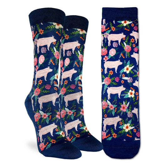 Women's Floral Pigs Active Fit Socks