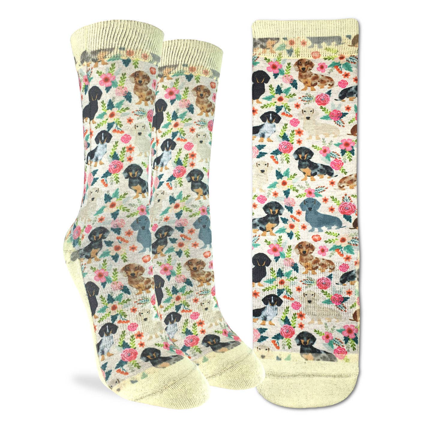 Women's Floral Dachshunds Active Fit Socks