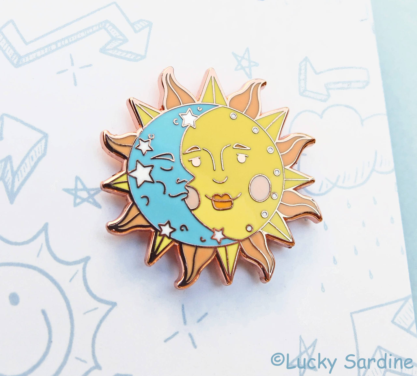 Sun & Moon, Celestial Sun, Cosmic Enamel Pin