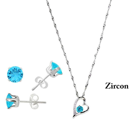 Crystal Necklace & Earring Set: Turquoise